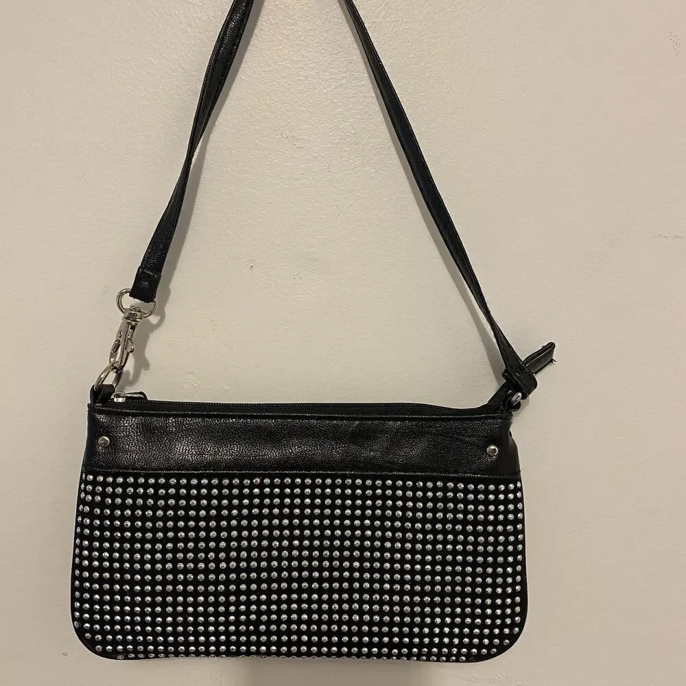 Y2K black wristlet Silver Studded Christmas NYE occasion Evening Wear Classy